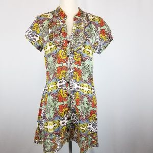 Antilia Femme Colorful Sequence Button Down Dress